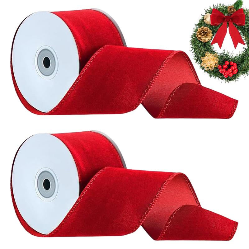 Velvet Ribbon Roll - 2 لفات التعبئة والتغليف السلكية المخملية