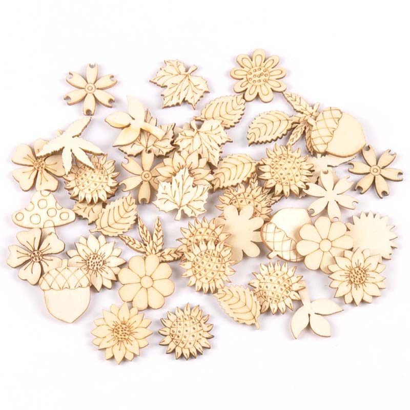 Craft Embellishment - إكسسوارات خشبية طبيعية ذاتية الصنع ،