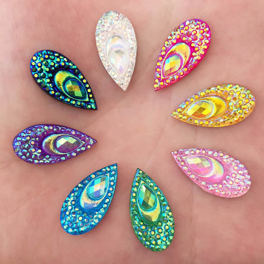 Embellishment Glue Craft - 40 قطعة الراتنج 10*20 مللي متر