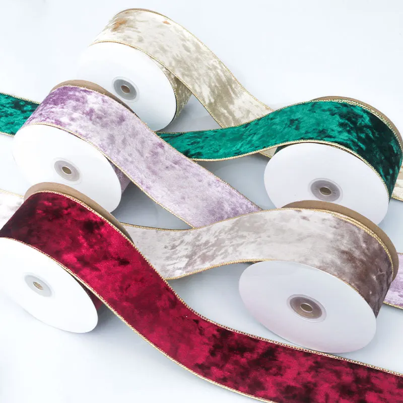 Velvet Ribbon Roll - 50 مللي متر السلكية حافة عكسها