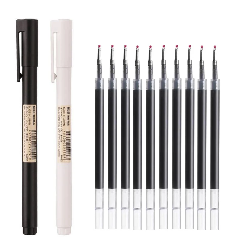 0.5 مللي متر أسود/أبيض هلام ال - مراجعة Muji Stationery Gel Pen وسعره