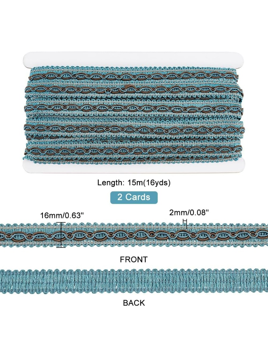 32 ياردة الأزرق جديلة تيرم للخ - مراجعة Fringe Ribbon Sewing وسعره