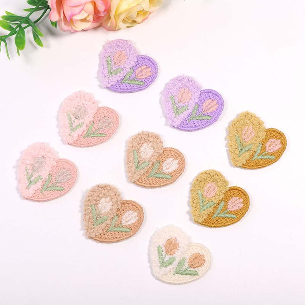 صوف قطيفة حب زينة زهور ، لوازم - مراجعة Applique Patch Flower وسعره