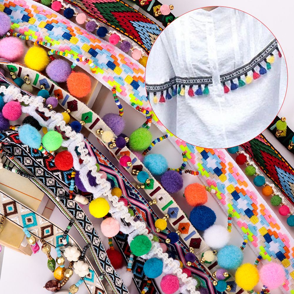 بوهيميا شرابة دانتيل شريط تريم - مراجعة Tassel Fringe Trim وسعره