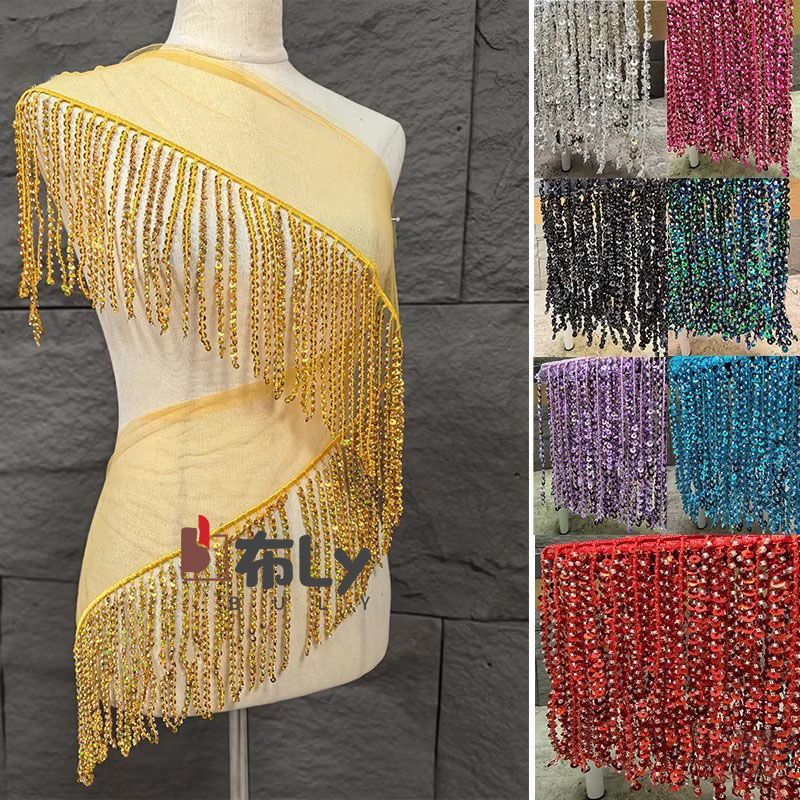 شريط زخرفي مطرز بالخرز والترتر - مراجعة Tassel Fringe Trim وسعره