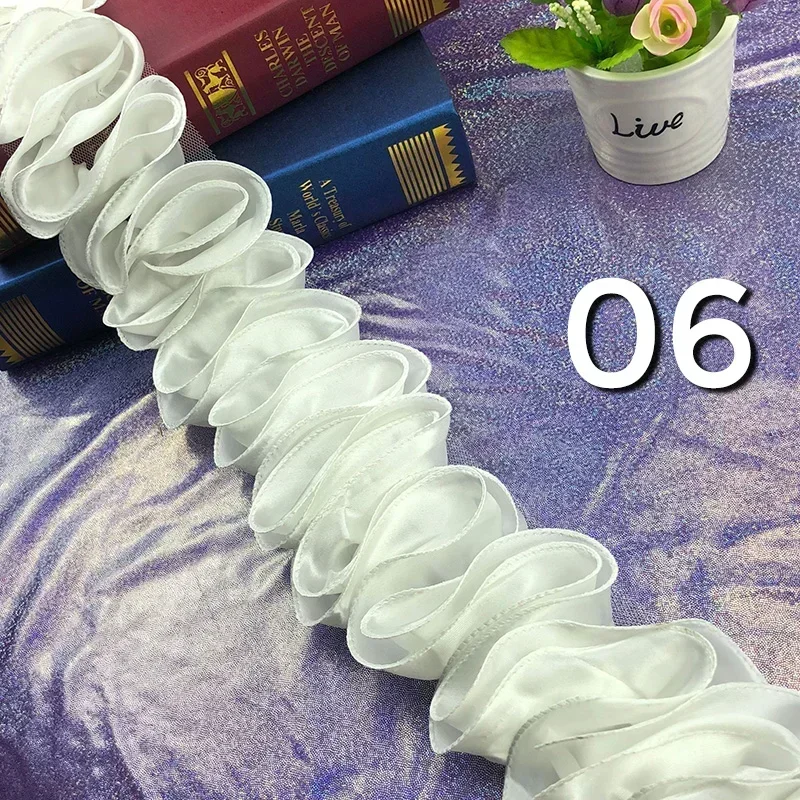 5 ياردة مطوي تكدرت تقليم السات - مراجعة Fringe Ribbon Sewing وسعره